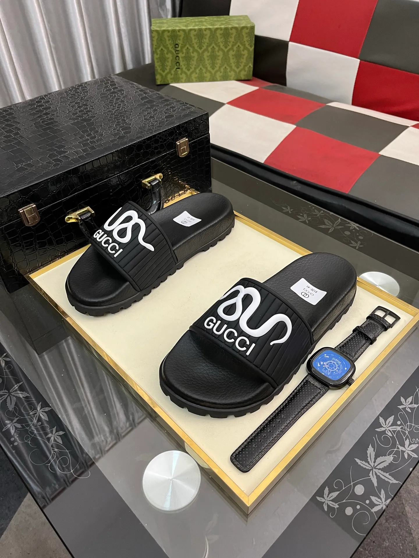 Men's men's shoes💰260⌚️⌚️ＧＵＣＣＩ.Gucci.Official website 1:1 popular slippers hot sale! Original original material 🩴 SIZE: 38-46 (45.46 non-refundable)